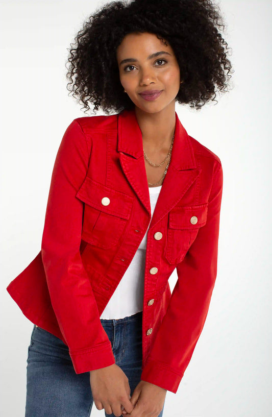 Peplum Jacket w/Tab Detail