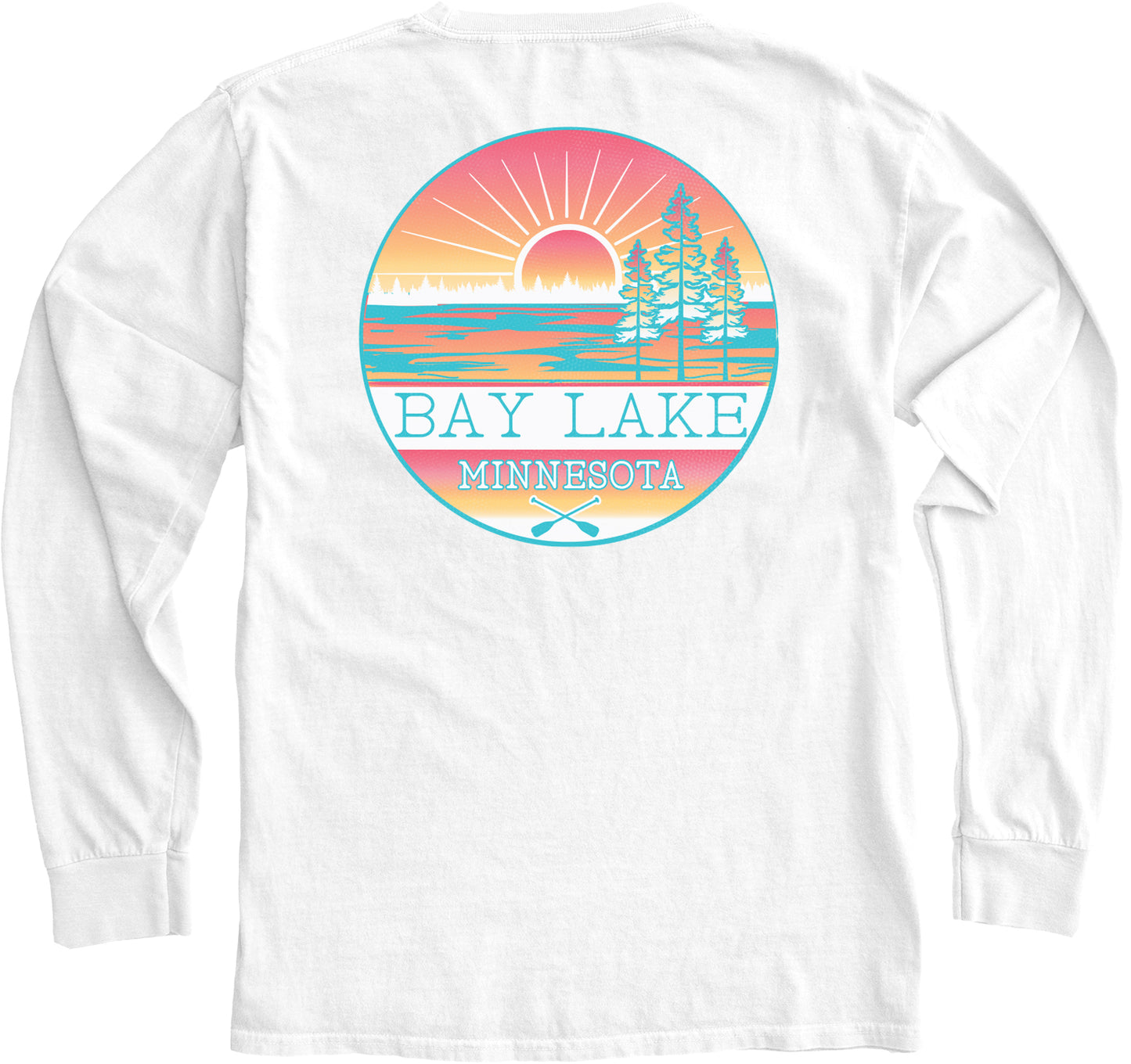 Bay Lake Dressing Up Lake/Paddles Dyed Ringspun Longsleeve - White