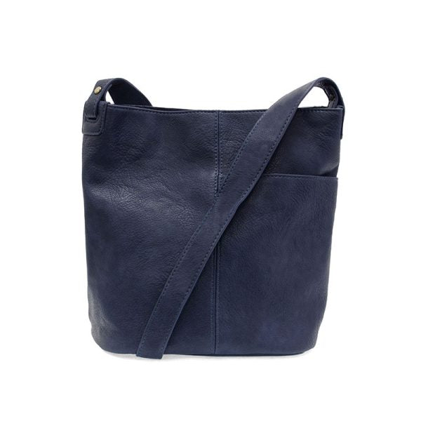 Navy: Bindi Front Slip Pocket Bucket Crossbody Bag