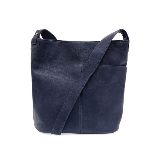 Navy: Bindi Front Slip Pocket Bucket Crossbody Bag