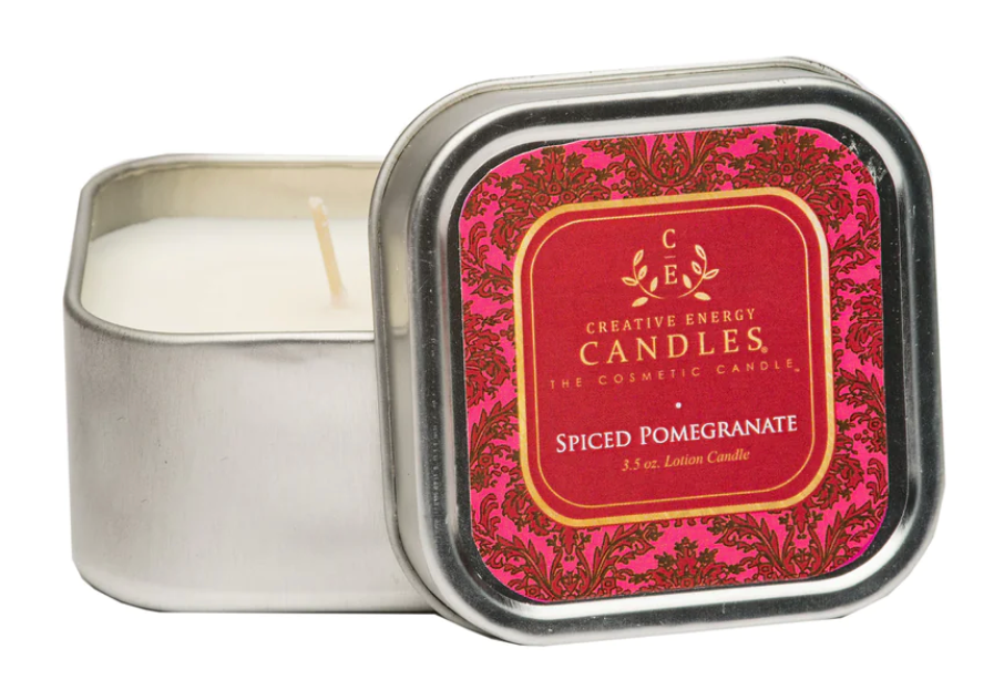 Spiced Pomegranate Soy Lotion Candle - Travel Tin 3.5 oz.