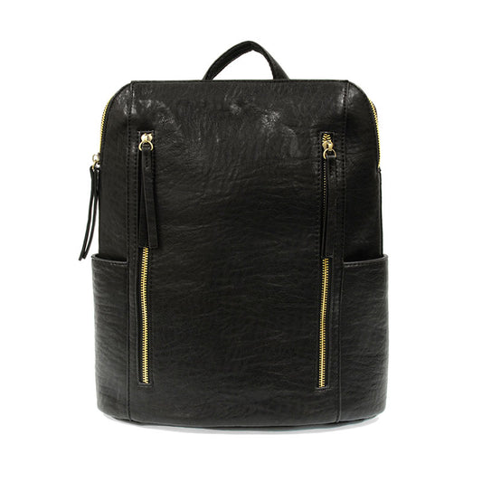 Raegan Double Zipper Backpack - Black