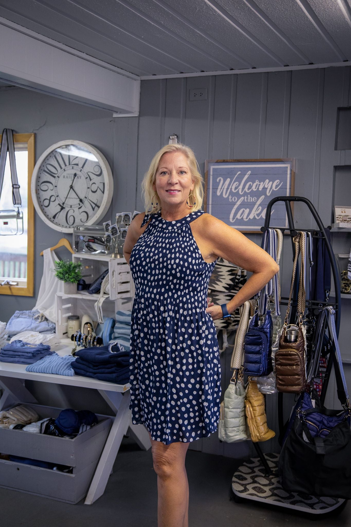 Navy Halter Dress