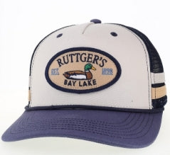 2105784 Stone/Slate Blue Straw Trucker