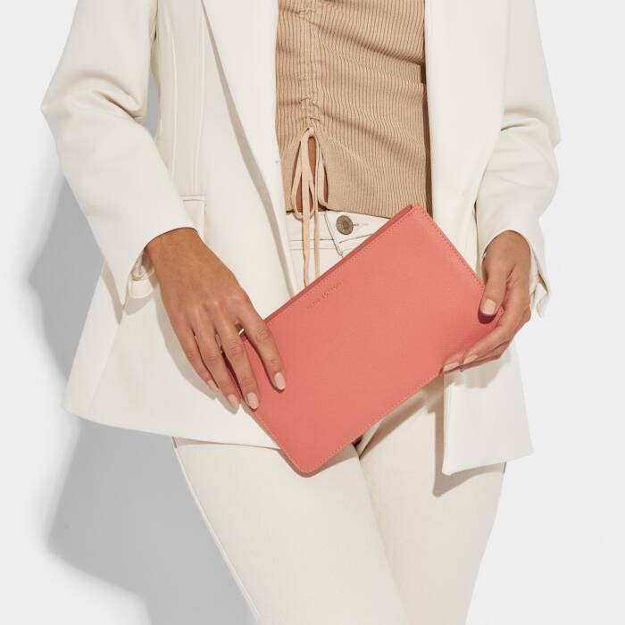 Secret Message Pouch in Coral
