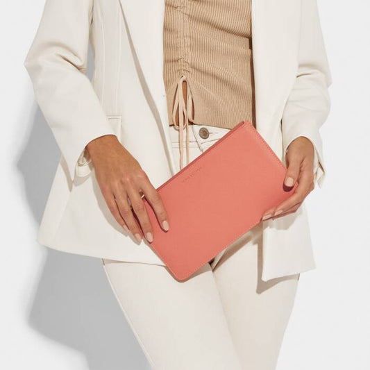 Secret Message Pouch in Coral