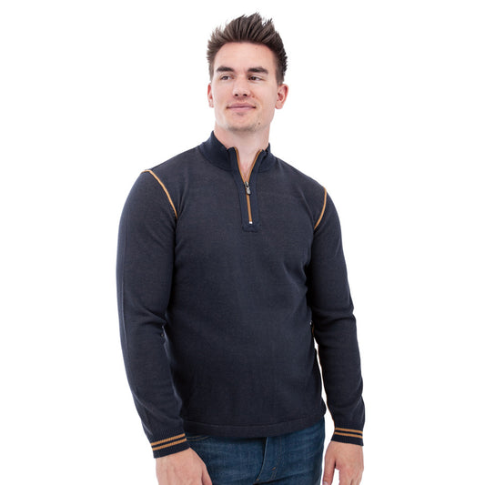 Silas Lightweight 1/4 Zip Sweater Black Iris