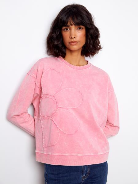 Long Sleeve with Flower Applique