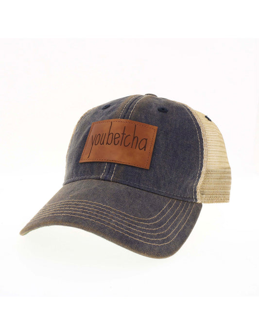 Youbetcha Old Favorite Trucker with Leather Patch - Navy