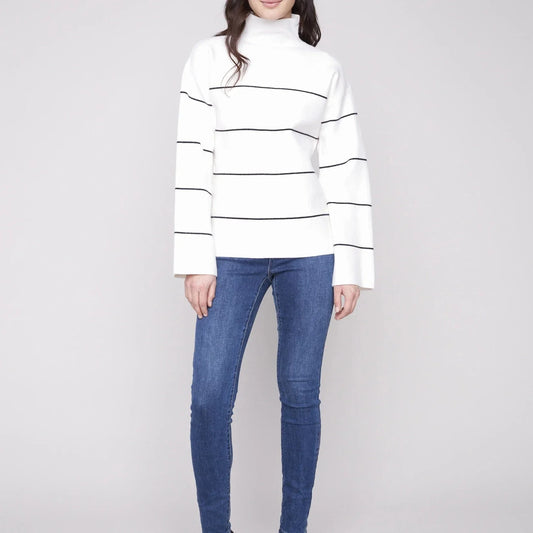 Striped Funnel Neck Sweater