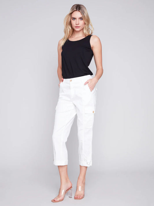 White Canvas Cargo Pant