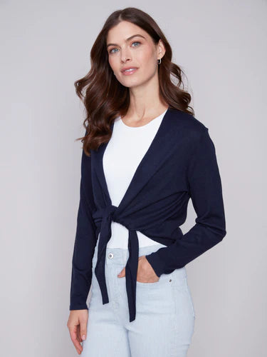 Navy Front Tie Bolero