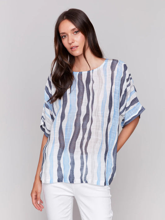 Printed Dolman Blouse