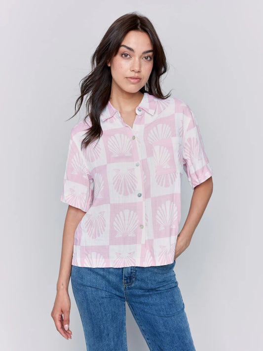 Printed Linen Blouse