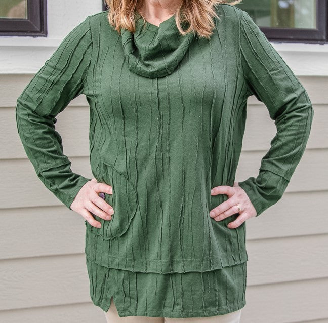 Cowl Neck Tunic - Forest