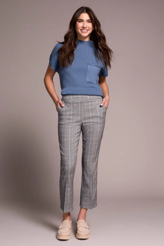 Plaid Stretch Pull on Pants