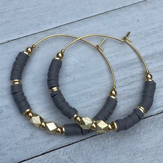 Grey and Gold Earrings
