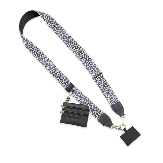 Leopard Clip & Go Strap with Pouch