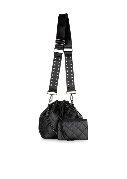 Lindsey Puffer Bucket Black Bag