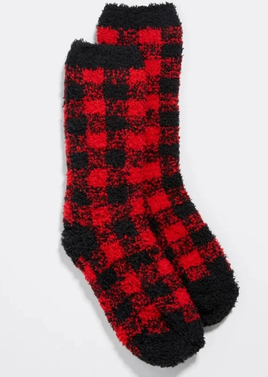 Buffalo Plaid Red and Black Sock