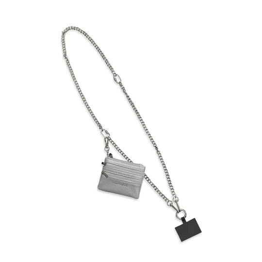 Silver Clip & Go Chain with Pouch